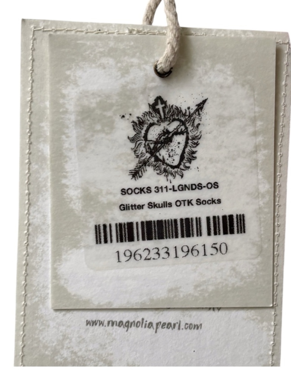 MAGNOLIA PEARL Limited Release Glitter Skull Socks NWT - Picture 4 of 5